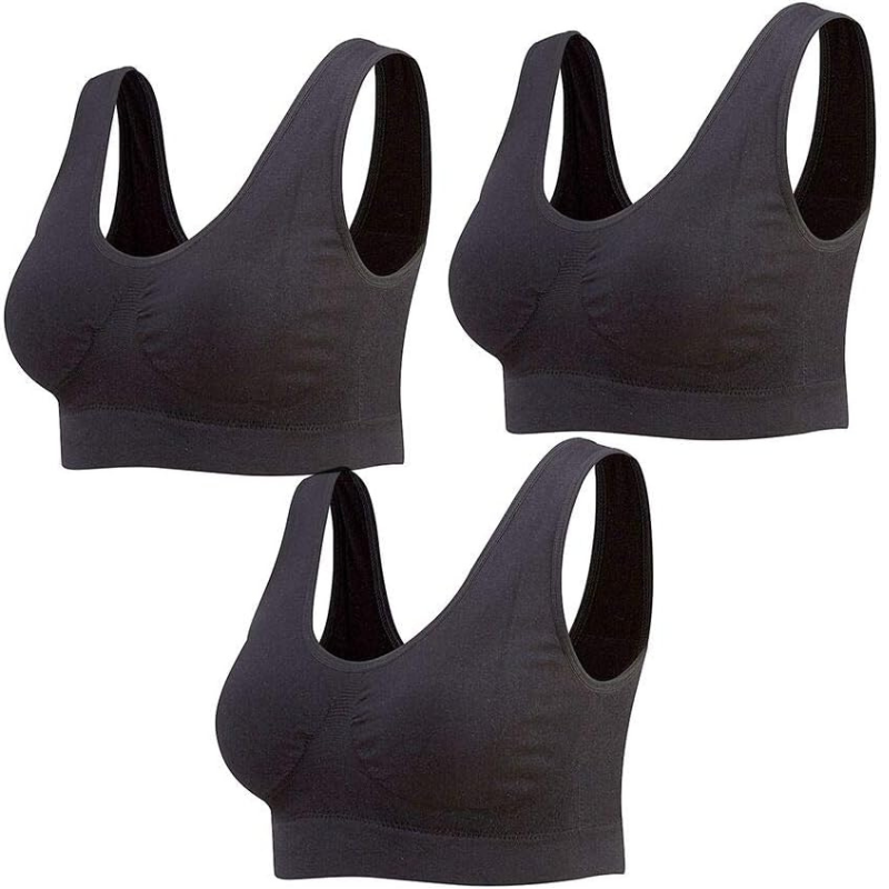 Seamless Wirefree Yoga Bra Pack Of 3 With Removable Pads-Secret Slim Wear