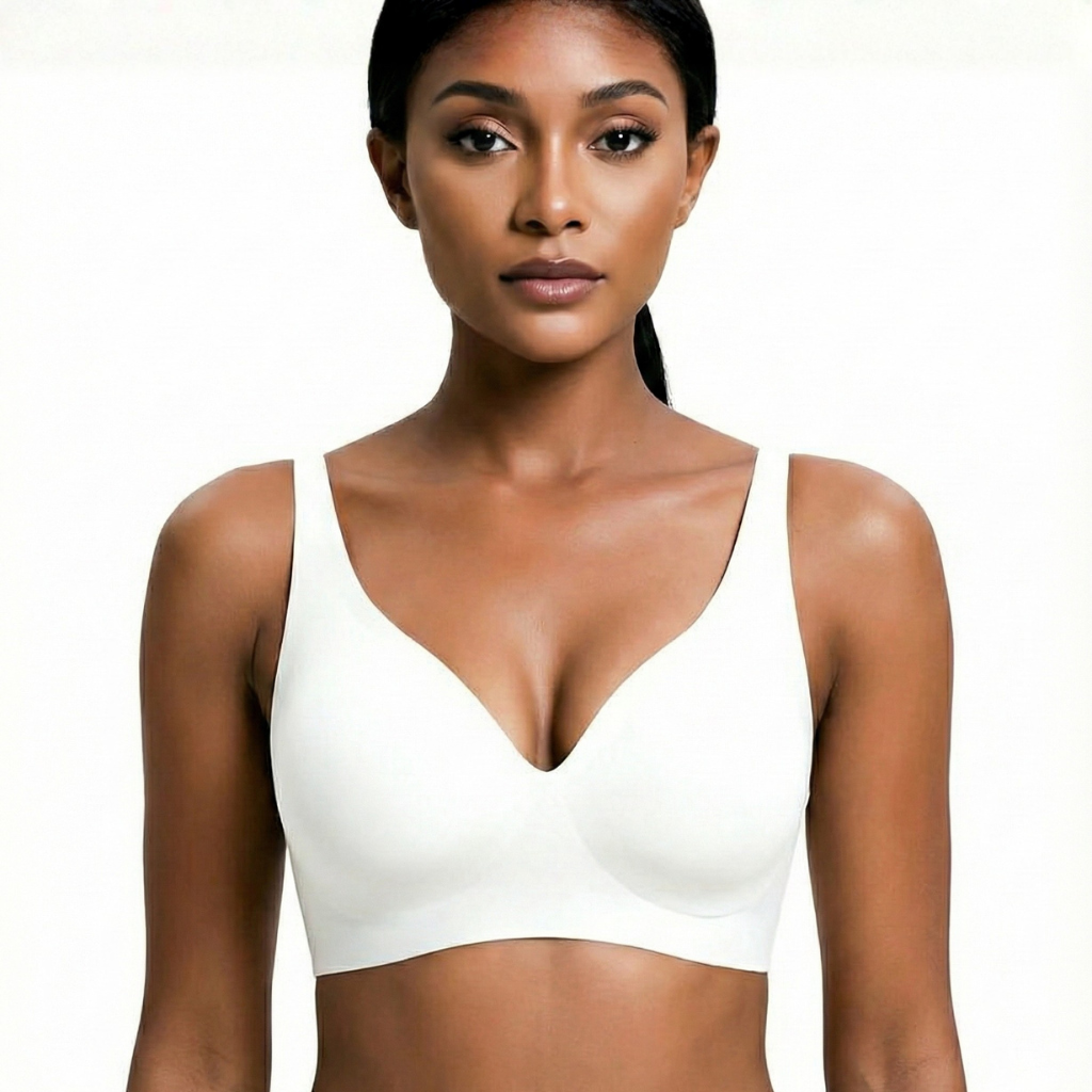 Wireless Deep V Bralette For Women With Push Up Design