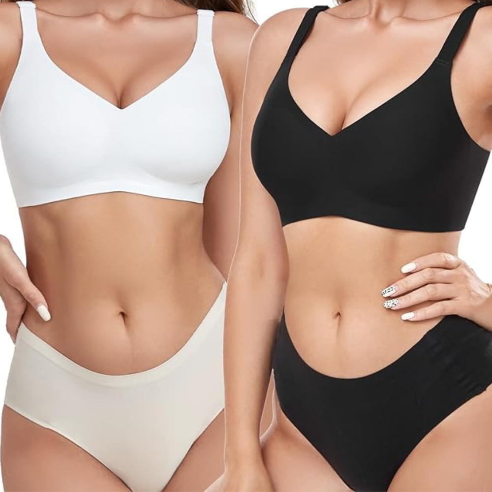 Wireless Seamless Bra With Shaping Camisole Tank Adjustable Pack Of 2-Secret Slim Wear