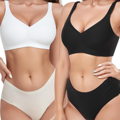 Wireless Seamless Bra With Shaping Camisole Tank Adjustable Pack Of 2-Secret Slim Wear