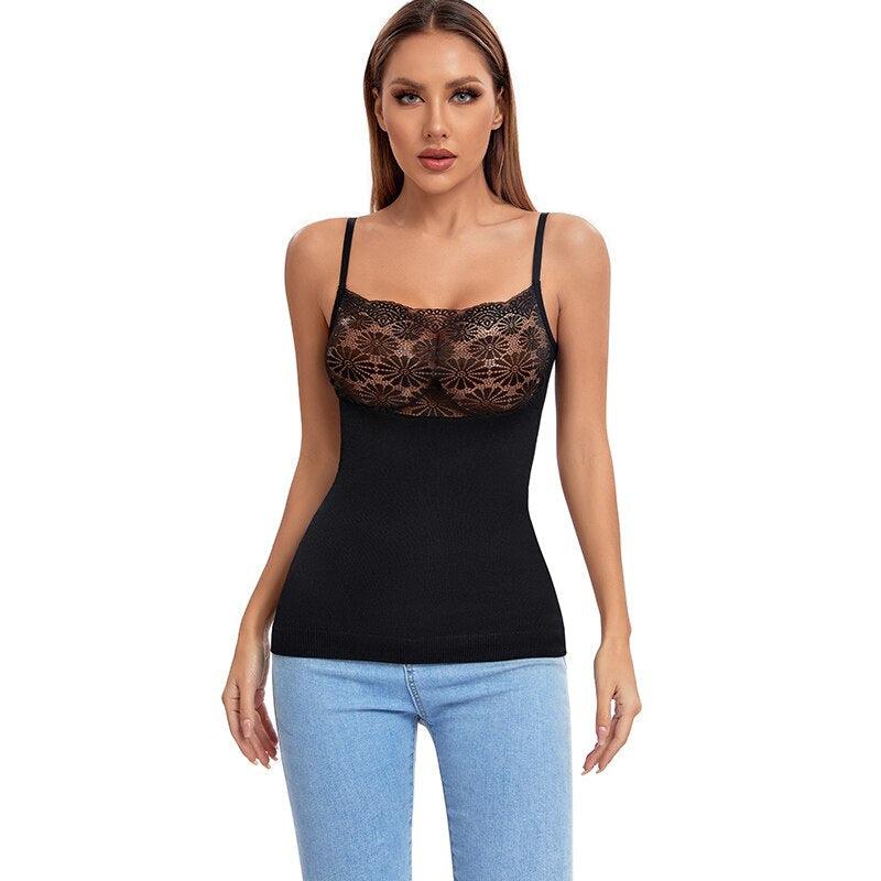 Seamless Lace Shaping Camisole – Elegant Fit and Contoured Support-Secret Slim Wear
