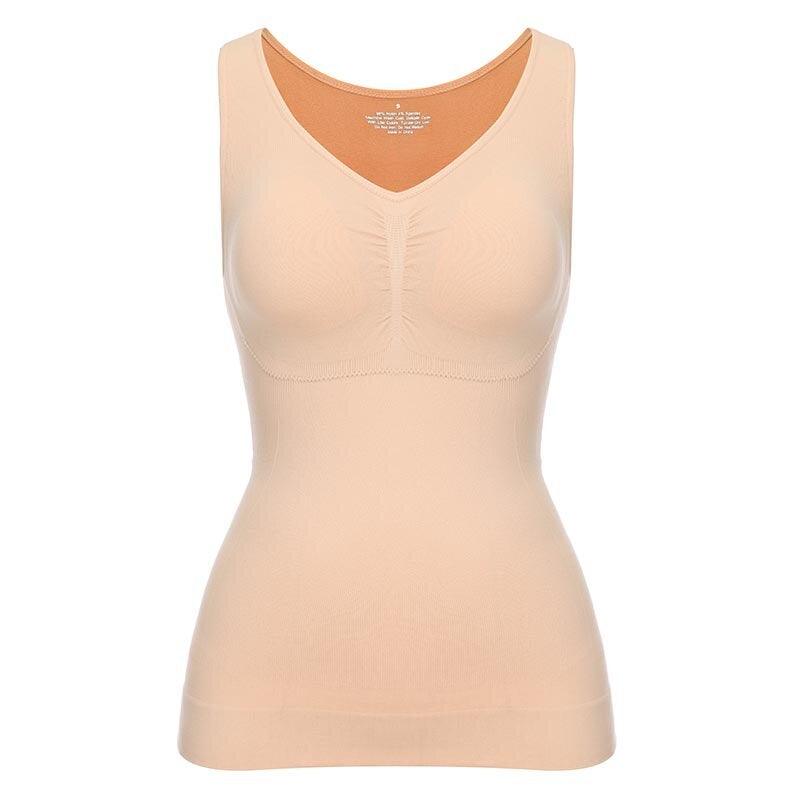 Camisole Sleeveless Wide Strap Top With Built-In Padded Bra-Secret Slim Wear