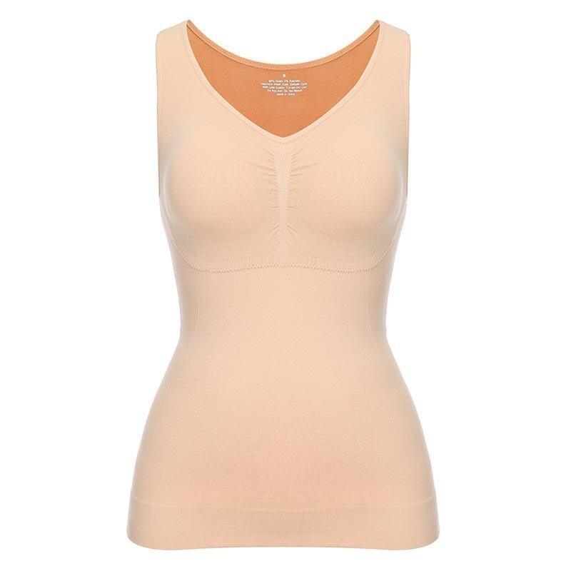 Camisole Sleeveless Wide Strap Top With Built-In Padded Bra-Secret Slim Wear