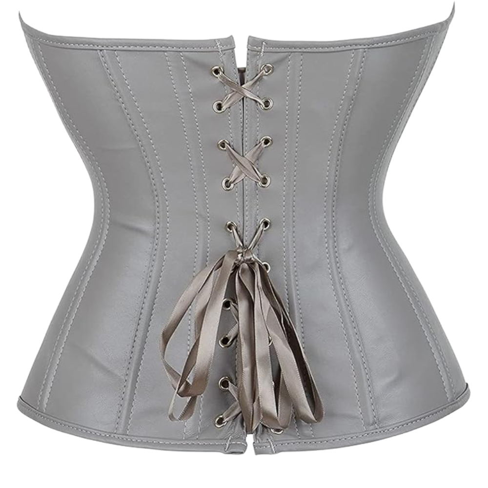 Faux Leather Steampunk Corset Top For Women