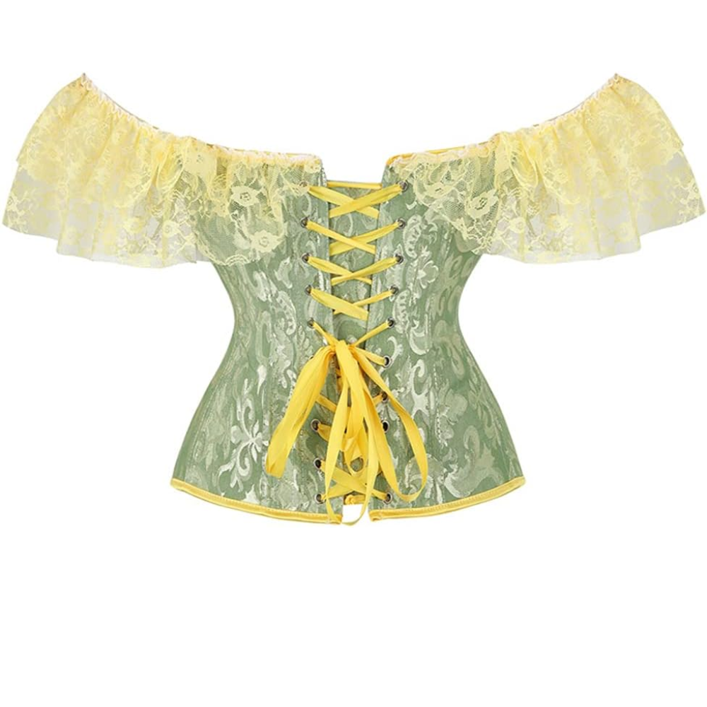 Lace Up Jacquard Underbust Corset for Women