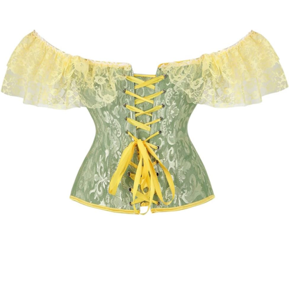 Lace Up Jacquard Underbust Corset for Women