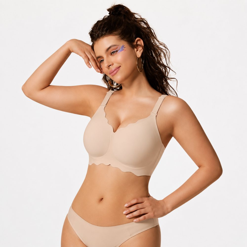 Jelly Scalloped Push Up No Underwire Bra