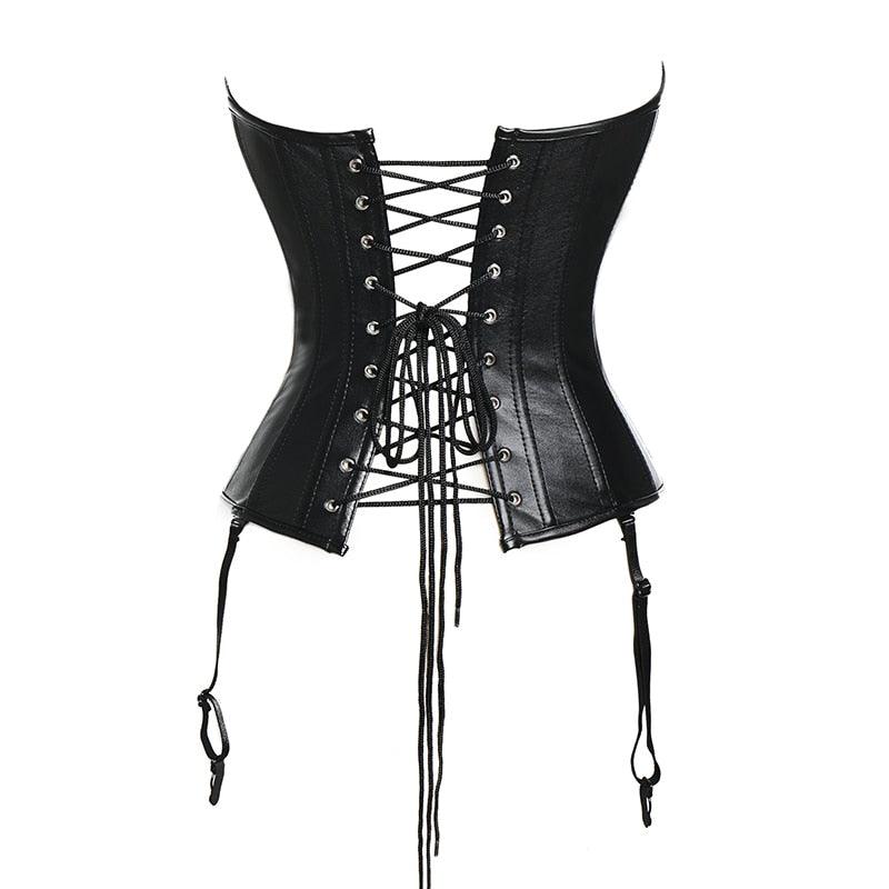 Steampunk Gothic Leather Corset – Vintage-Inspired Waist Shaper-Secret Slim Wear