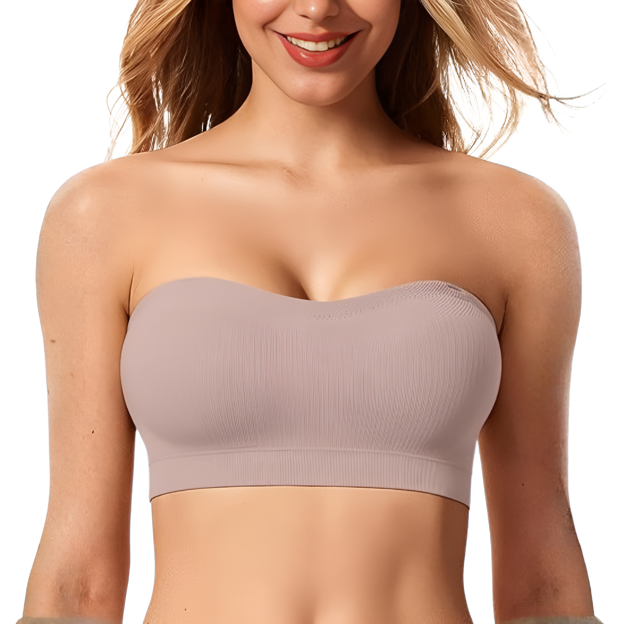Strapless Non Slip Wireless Push Up Bandeau Bra For Women