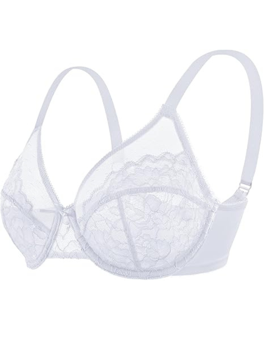 Minimizer Bra Lace With Full Coverage With Wide Strap Underwire Support-Secret Slim Wear