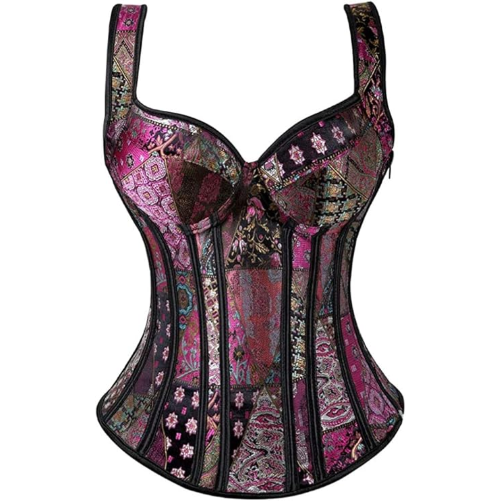 Boned Lace Up Overbust Corset Top For Women