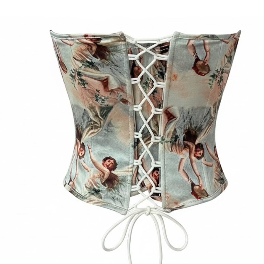 Floral Print Strapless Bustier Corset Top for Women