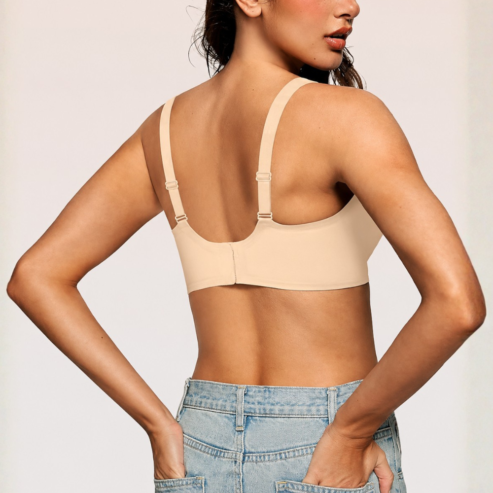 Deep V No Underwire Plunge Push Up T Shirt Bra For Women