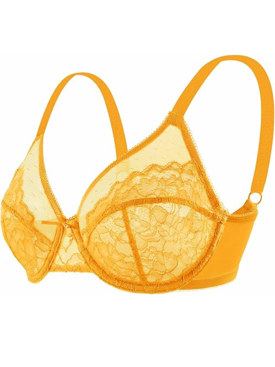 Minimizer Bra Lace With Full Coverage With Wide Strap Underwire Support-Secret Slim Wear