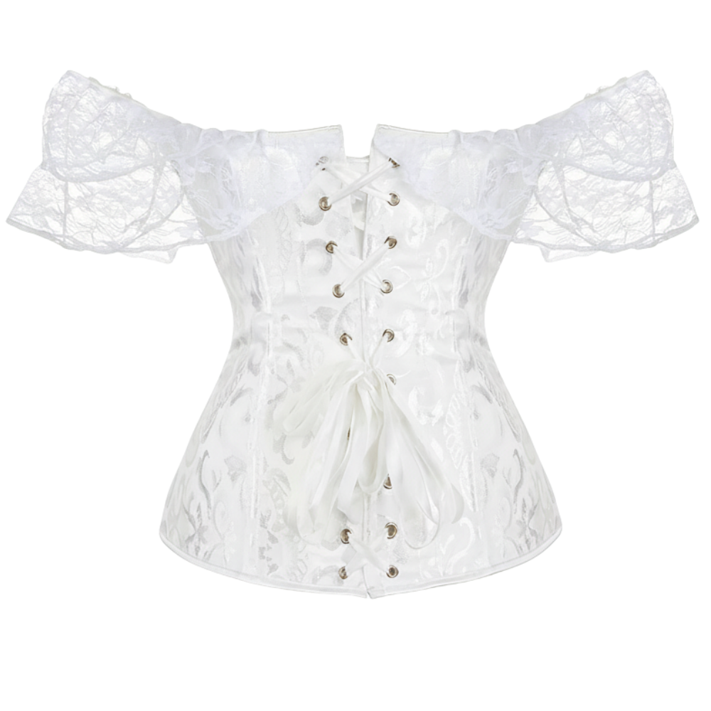 Floral Lace Off Shoulder Overbust Corset for Women