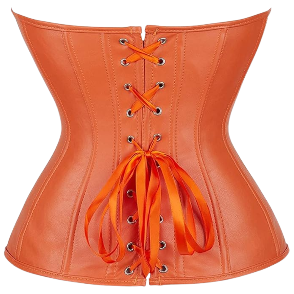 Faux Leather Steampunk Corset Top For Women
