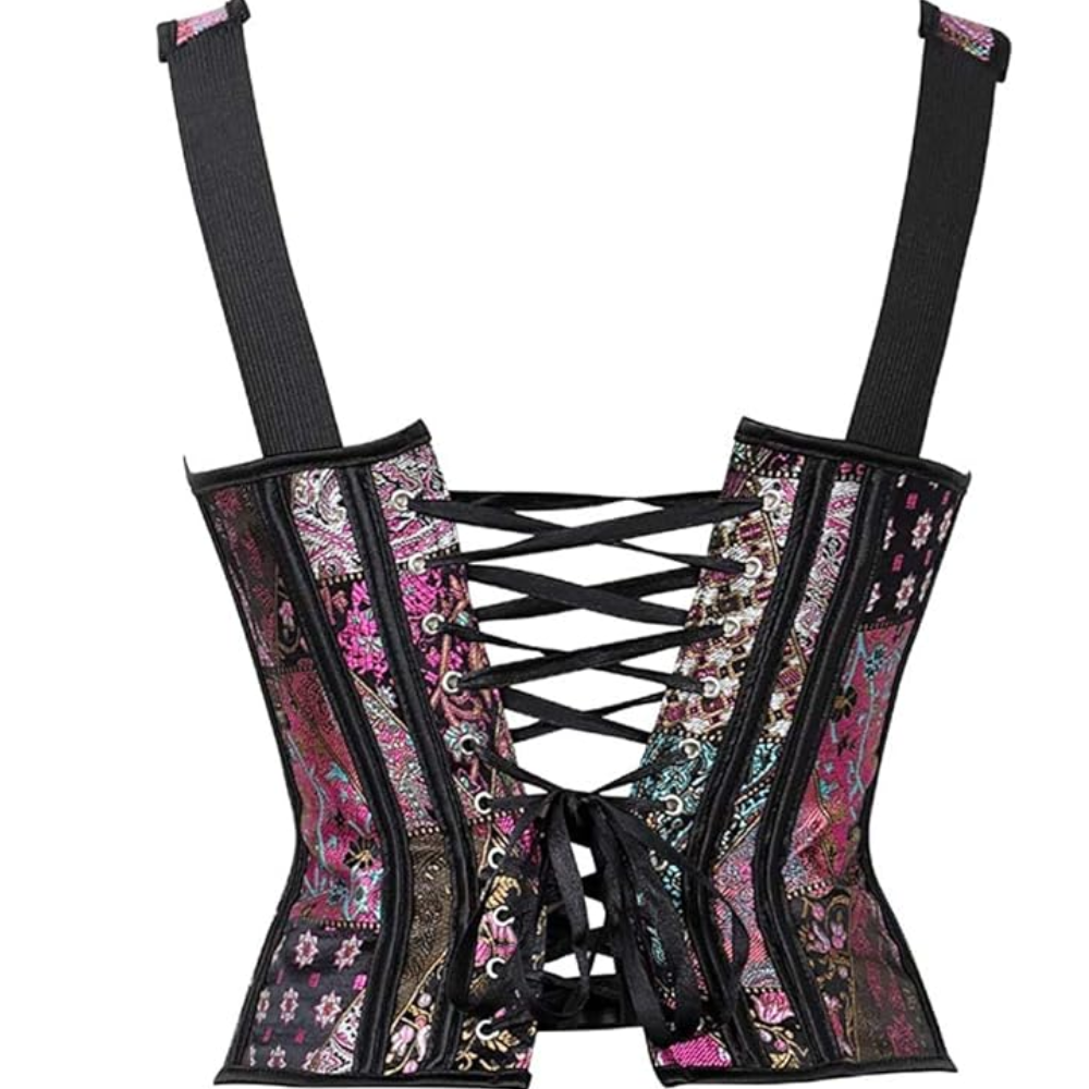 Boned Lace Up Overbust Corset Top For Women