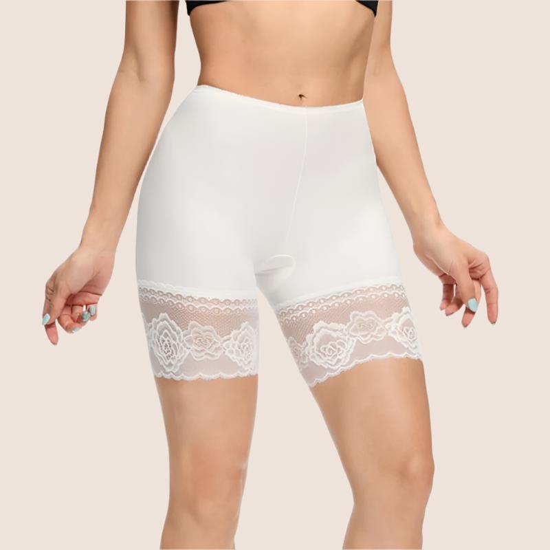 Seamless Floral Lace Slip Shorts For Women - Comfortable and Stylish-Secret Slim Wear