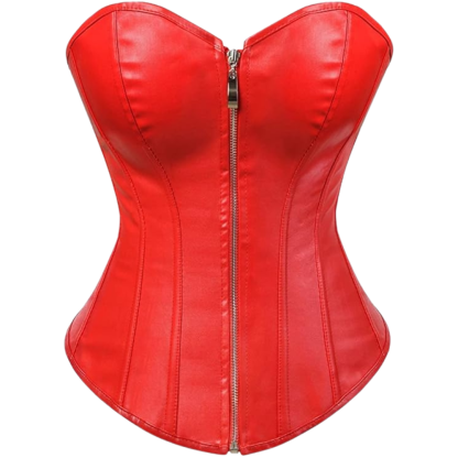 Faux Leather Steampunk Corset Top For Women