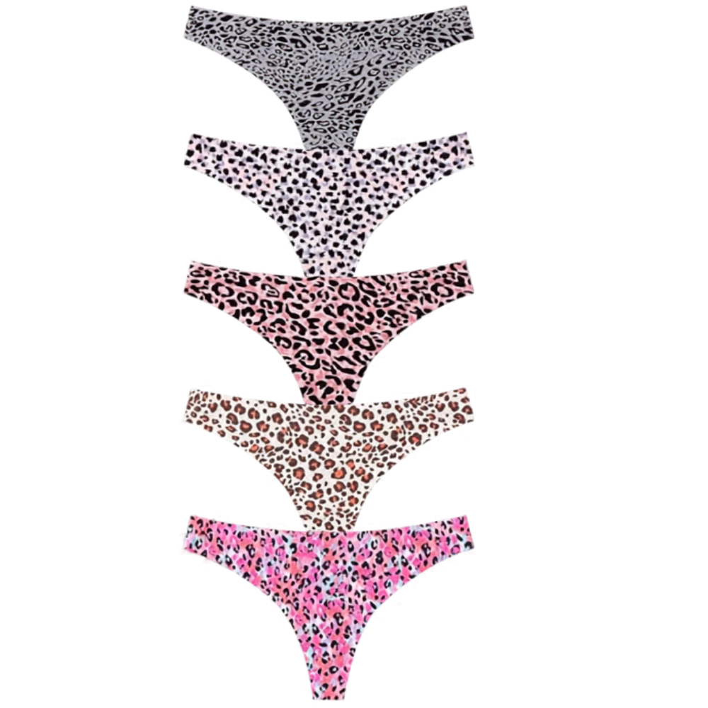Pack Of 5 Seamless No Show Soft Thongs For Women