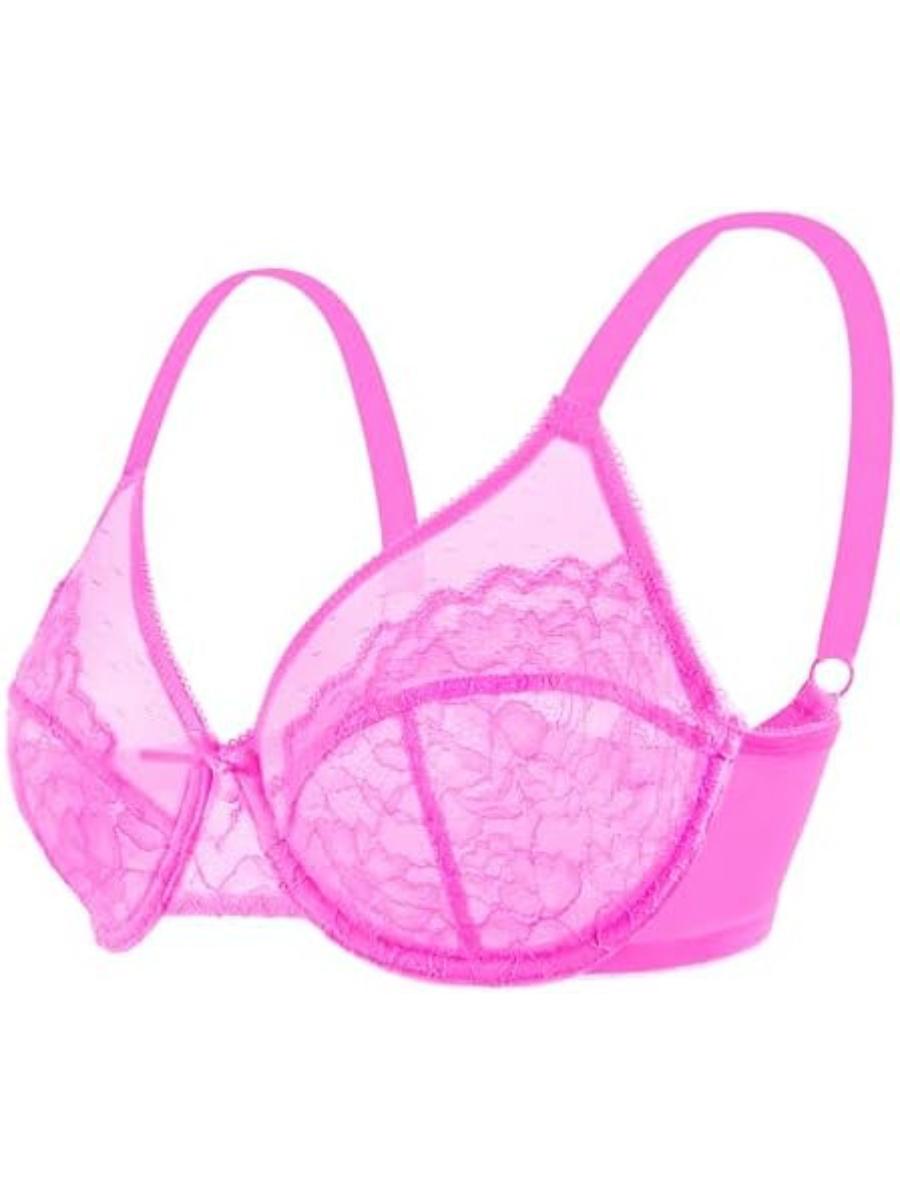 Minimizer Bra Lace With Full Coverage With Wide Strap Underwire Support-Secret Slim Wear