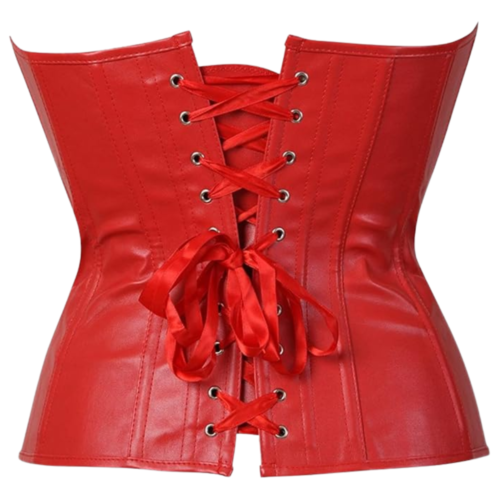 Faux Leather Steampunk Corset Top For Women