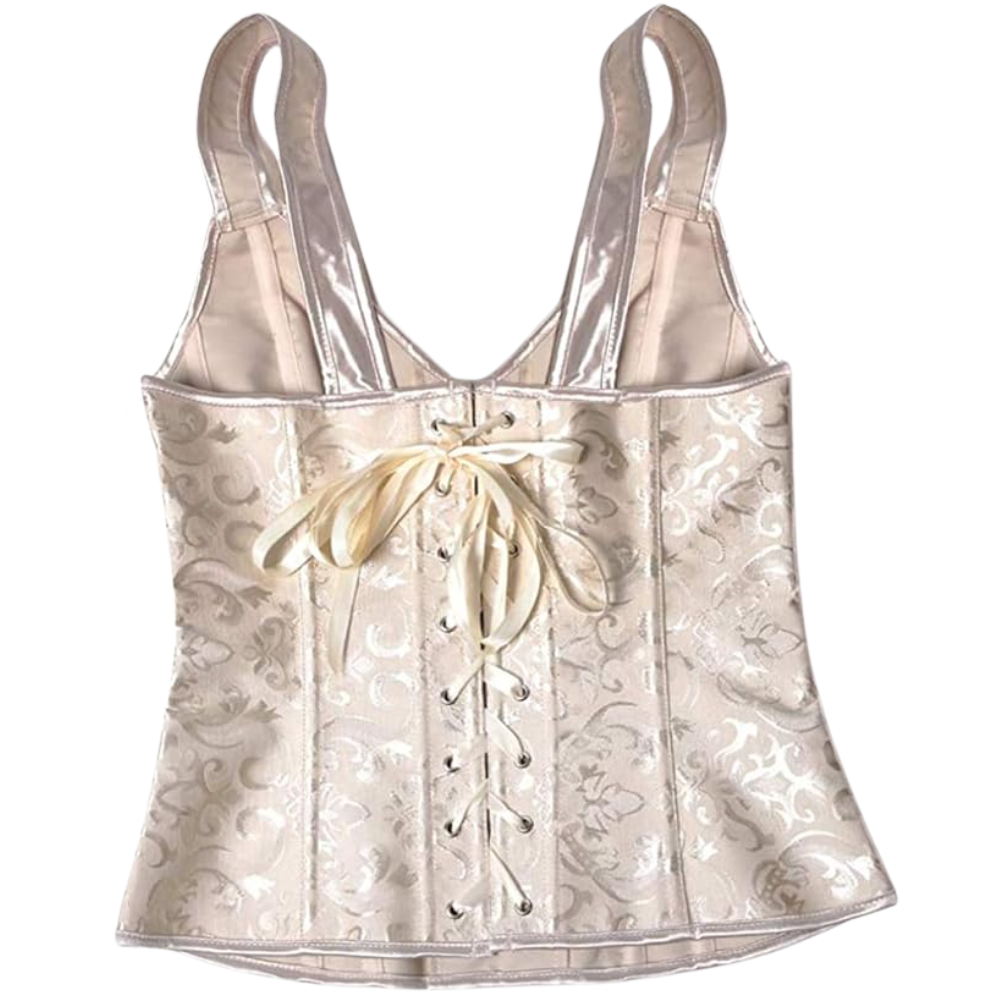 Boned Lace Up Overbust Corset Top For Women
