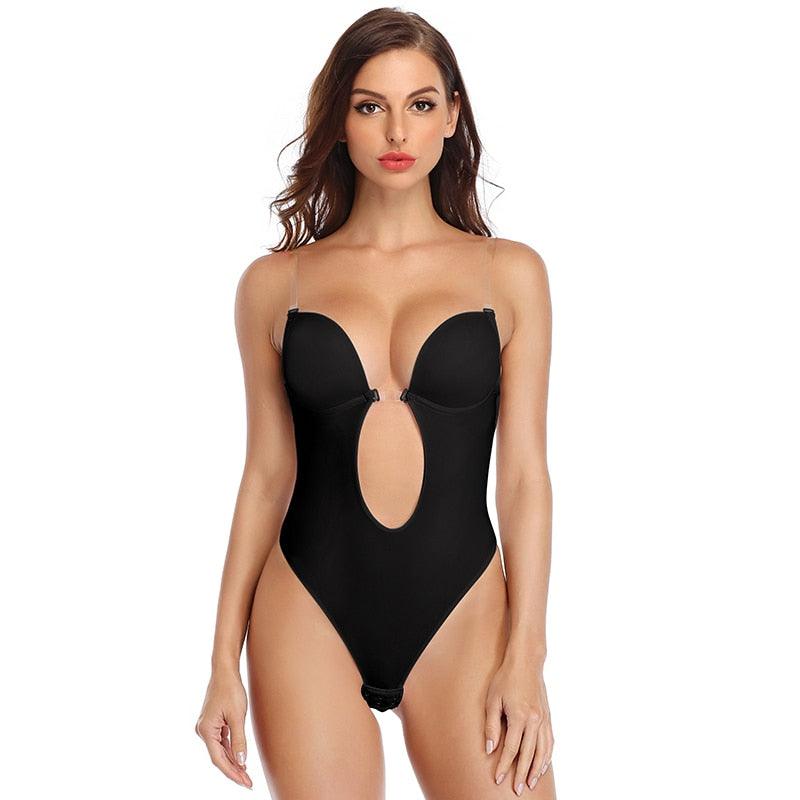 Deep V Shapewear Bodysuit – Comfortable and Supportive All-day Wear-Secret Slim Wear