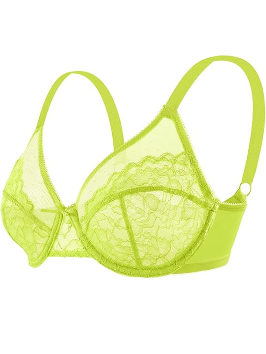 Minimizer Bra Lace With Full Coverage With Wide Strap Underwire Support-Secret Slim Wear
