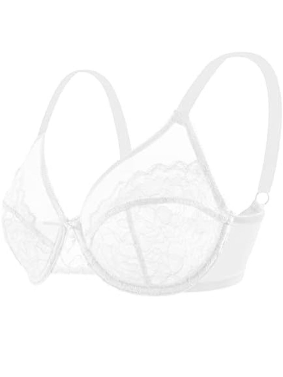 Minimizer Bra Lace With Full Coverage With Wide Strap Underwire Support-Secret Slim Wear