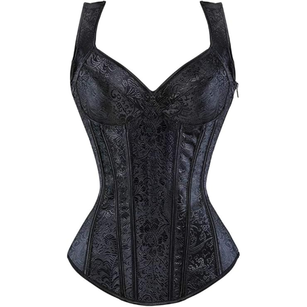 Boned Lace Up Overbust Corset Top For Women