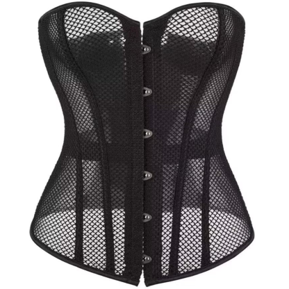 Satin Lace Up Overbust Corset Top for Women
