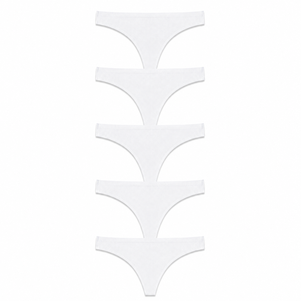Pack Of 5 Seamless No Show Soft Thongs For Women