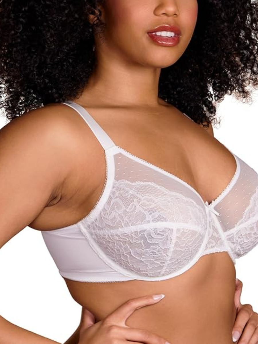 Minimizer Bra Lace With Full Coverage With Wide Strap Underwire Support-Secret Slim Wear