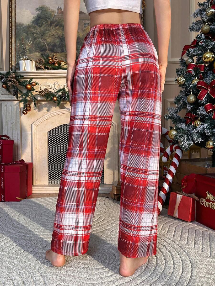 Drawstring Plaid Print Sleepwear – Lounge Pants for Every Season-Secret Slim Wear