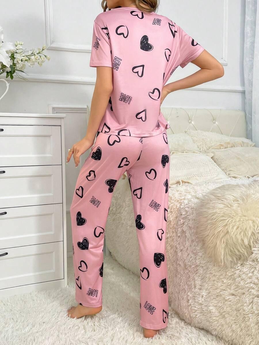 Cordate Printed Pajama Set – Comfortable Nightwear for Every Season-Secret Slim Wear
