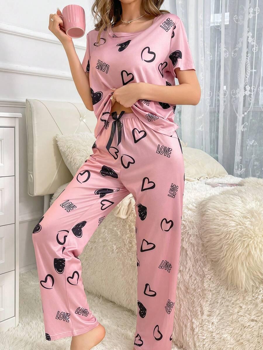 Cordate Printed Pajama Set – Comfortable Nightwear for Every Season-Secret Slim Wear