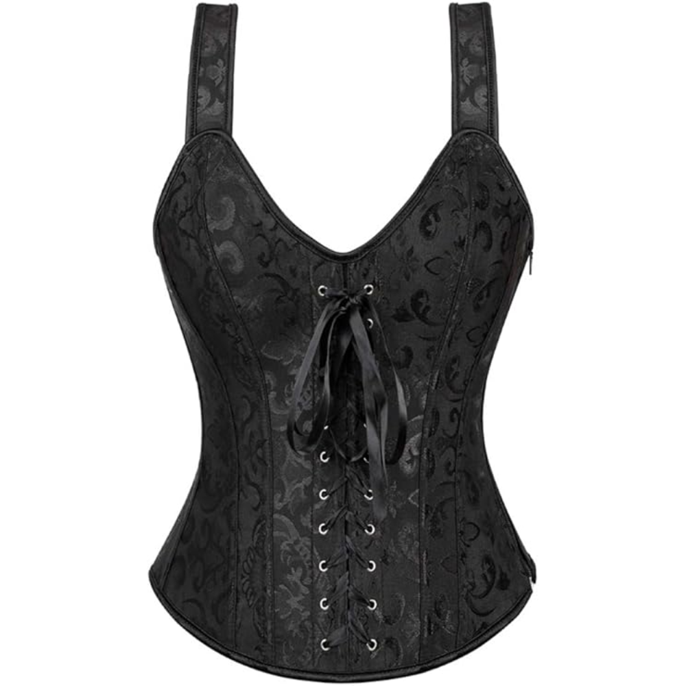 Boned Lace Up Overbust Corset Top For Women