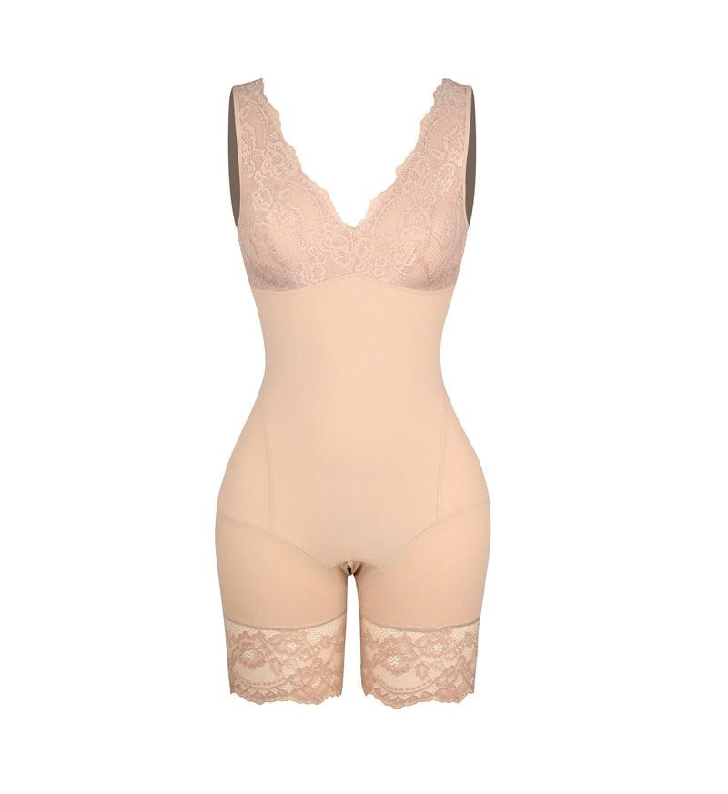 V-Neck Wide Strap Bodysuit - Seamless and Sculpting Shapewear-Secret Slim Wear