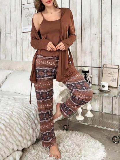 3 Piece Pajama Set – The Ultimate Blend of Comfort-Secret Slim Wear
