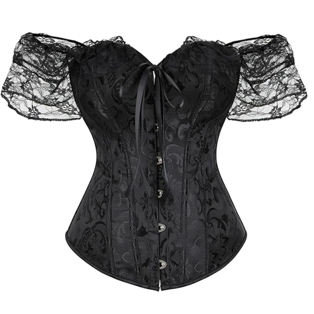 Lace Up Jacquard Underbust Corset for Women