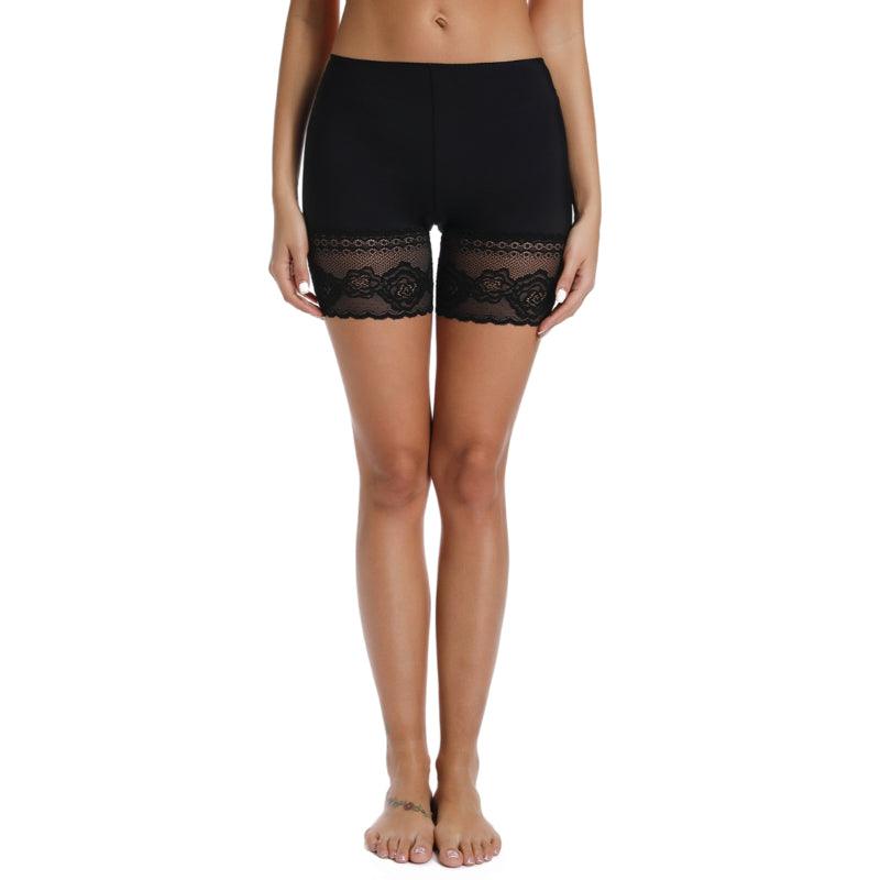 Seamless Floral Lace Slip Shorts For Women - Comfortable and Stylish-Secret Slim Wear