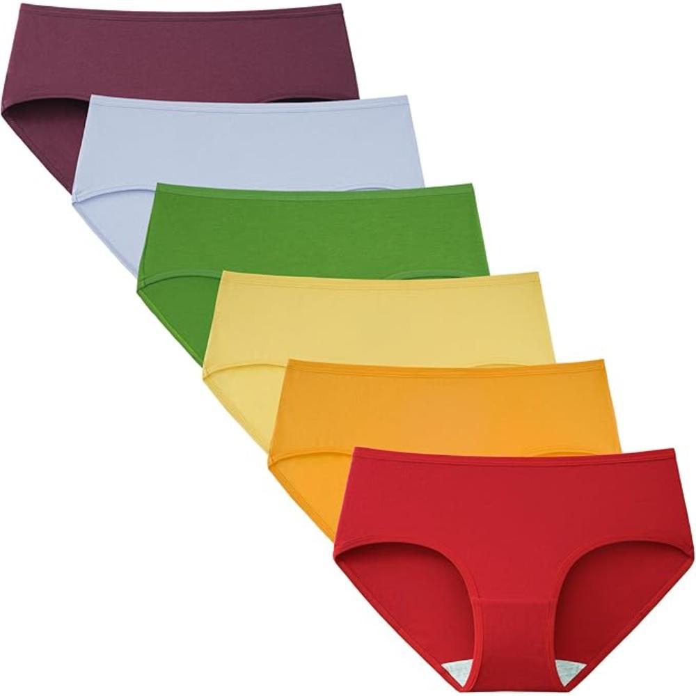 Women Style Briefs 6 Pack Seamless Mid Rise Underwear