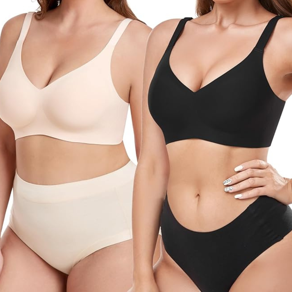 Wireless Seamless Bra With Shaping Camisole Tank Adjustable Pack Of 2-Secret Slim Wear