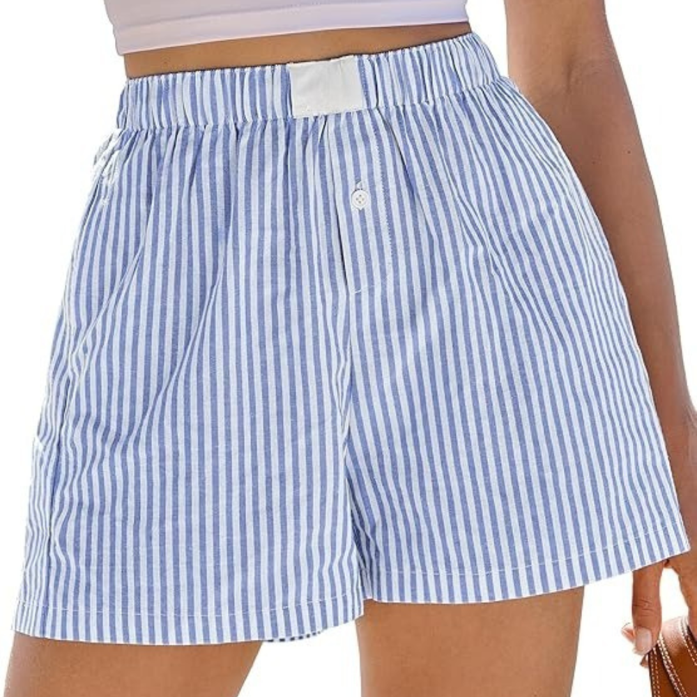 Women Gingham Plaid Boxer Lounge Shorts