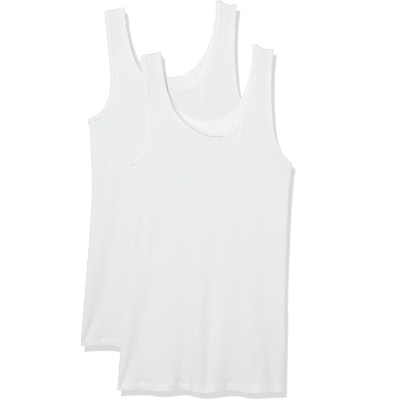 Slim Fit Tank Top With Ribbed Cotton Blend Pullover Pack of 2-Secret Slim Wear