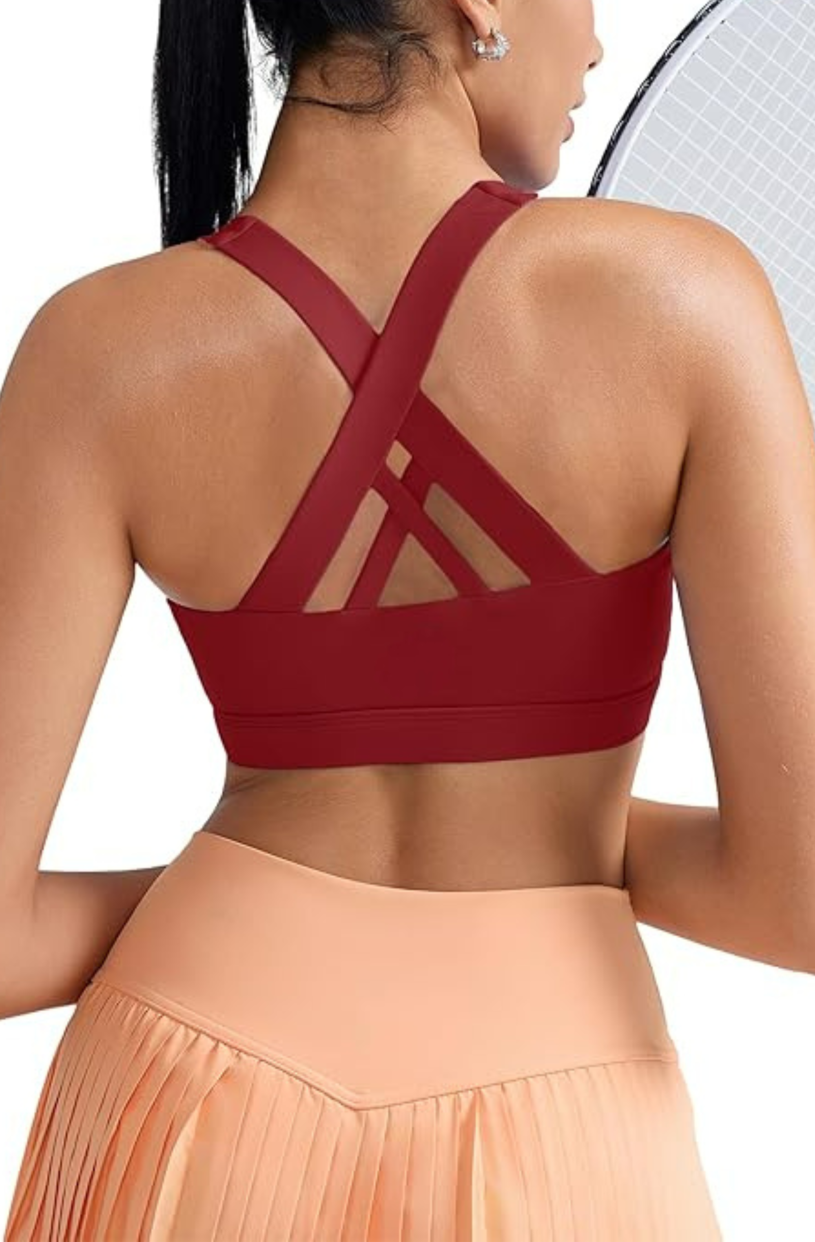 Crisscross Strappy Yoga Bra With Support And Stylish Moves-Secret Slim Wear