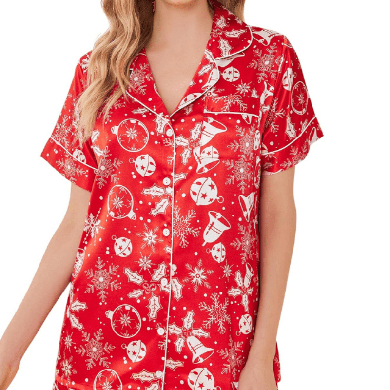 Satin Short Sleeve Set – Stylish and Comfortable Lounge Wear-Secret Slim Wear