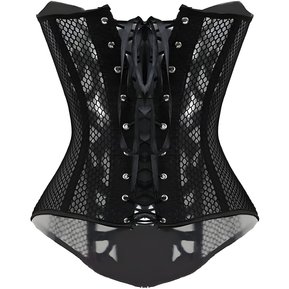 Satin Lace Up Overbust Corset Top for Women