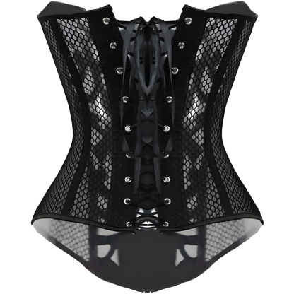 Satin Lace Up Overbust Corset Top for Women